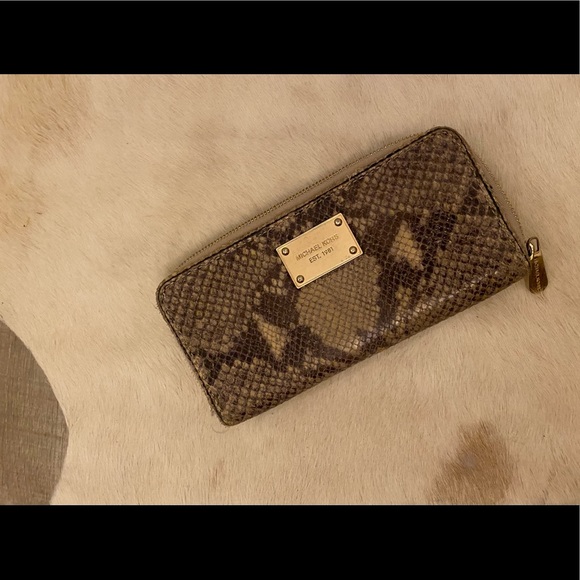 Michael Kors Python Skin Zip Wallet - Picture 7 of 11